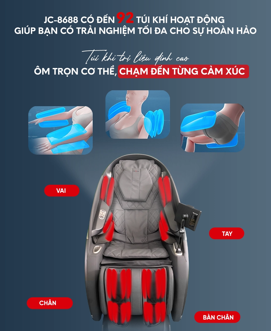 Ghế massage trang bị túi khí toàn thân