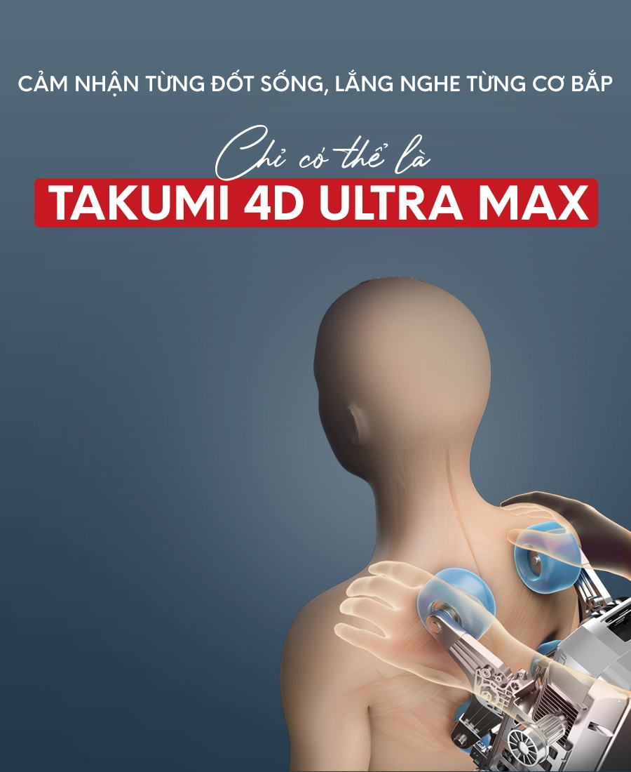 Ghế massage trang bị con lăn Takumi 4D độc quyền