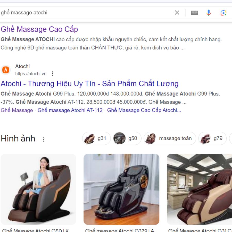 Đánh giá ghế massage Atochi trên Google