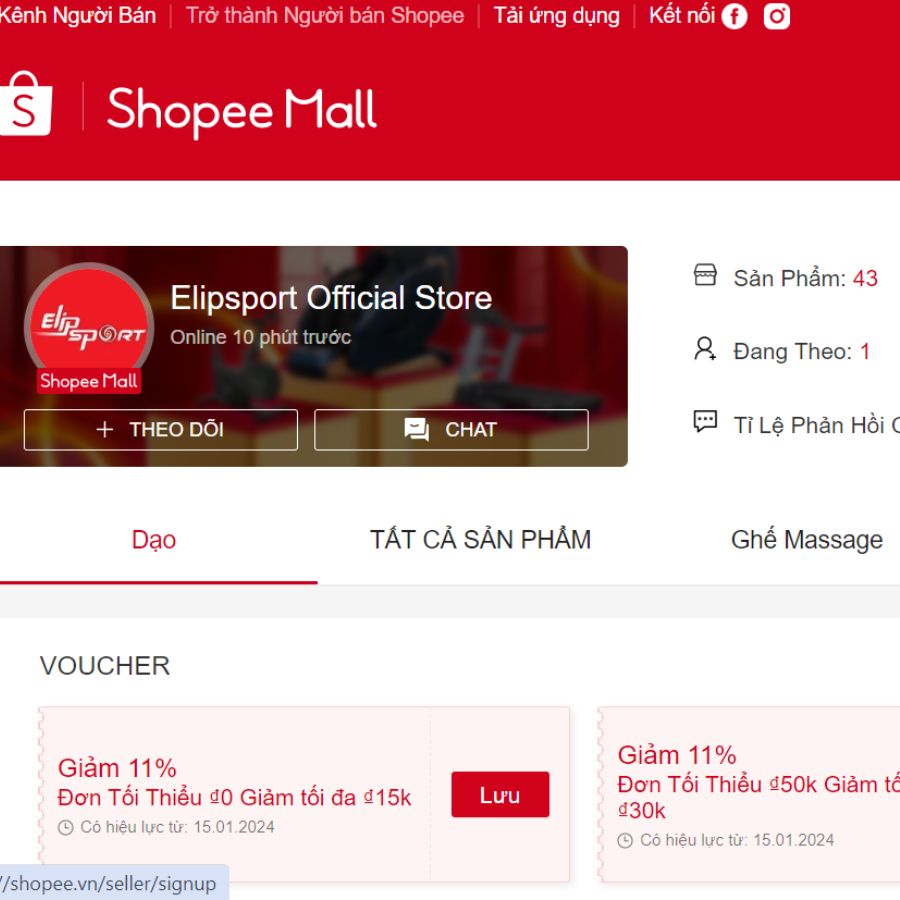 Đánh giá ghế massage Elip trên shopee