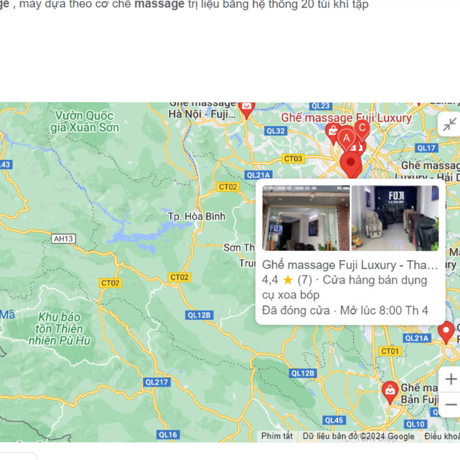 Đánh giá ghế massage Fuji Luxury trên map