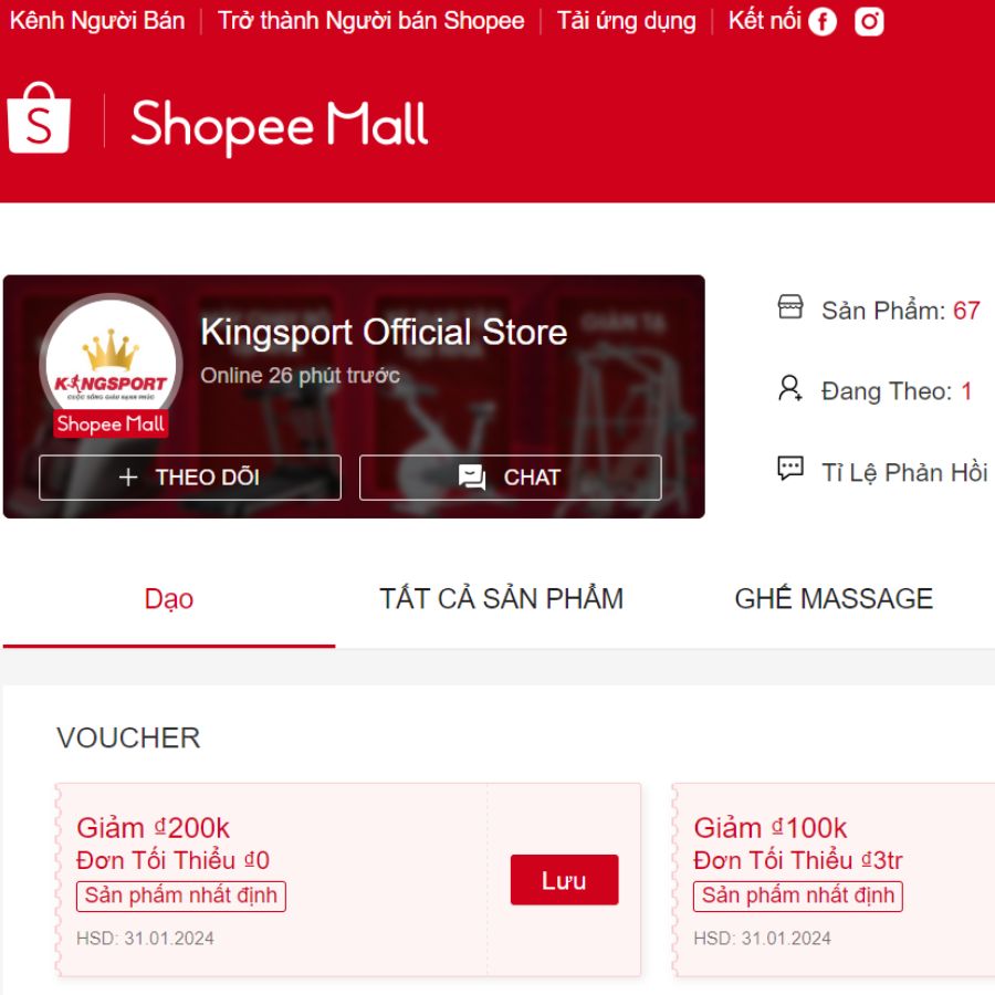 Đánh giá ghế massage Kingsport trên shopê