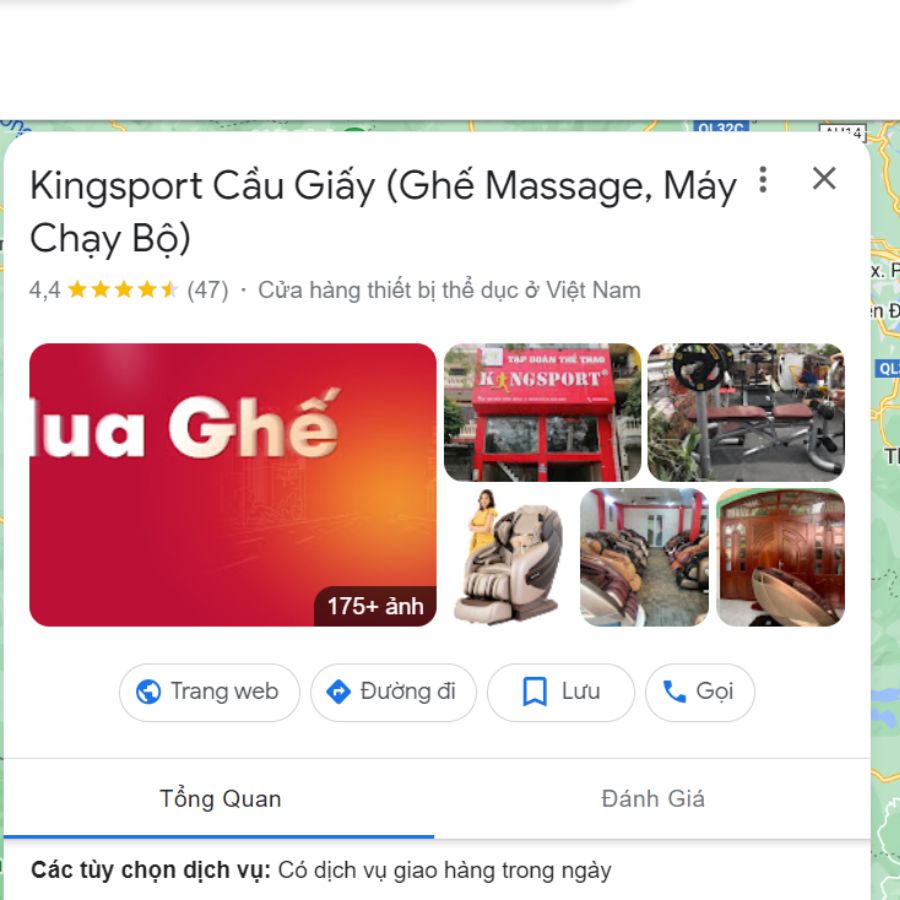 Đánh giá ghế massage Kingsport trên map