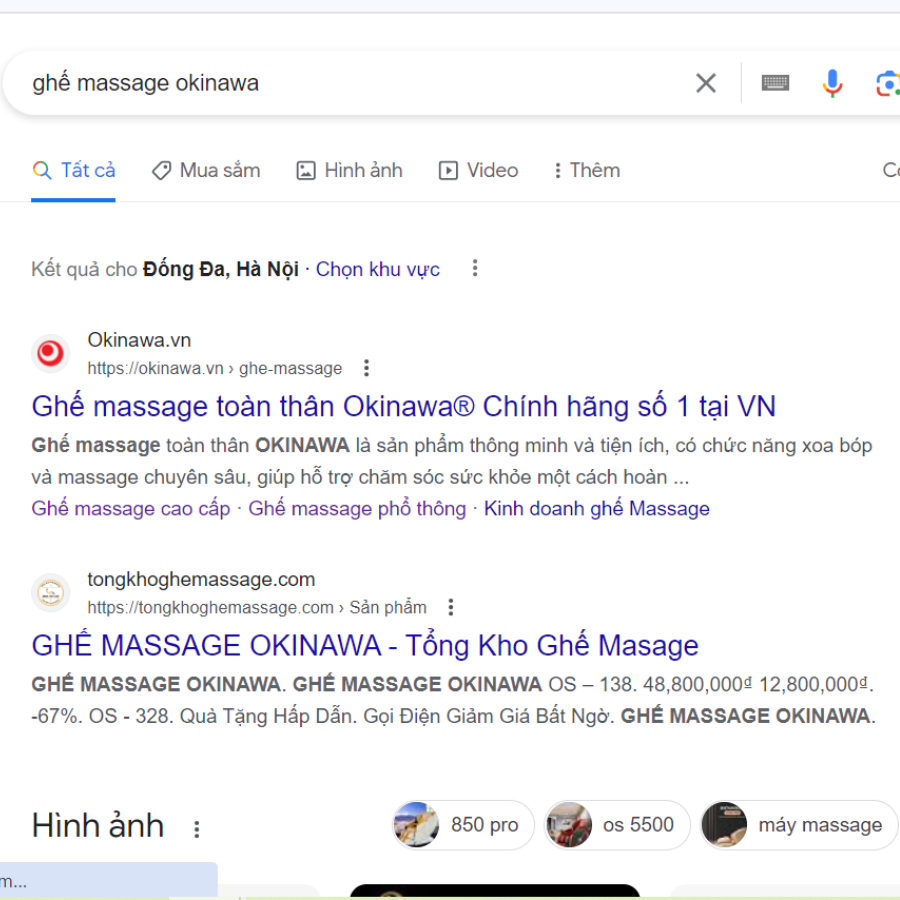 Đánh giá ghế massage Okinawa trên google