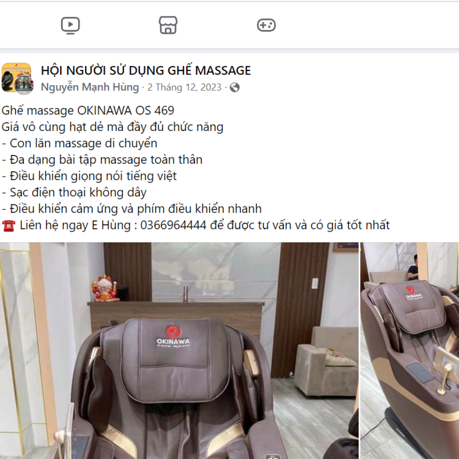 Đánh giá ghế massage Okinawa fb