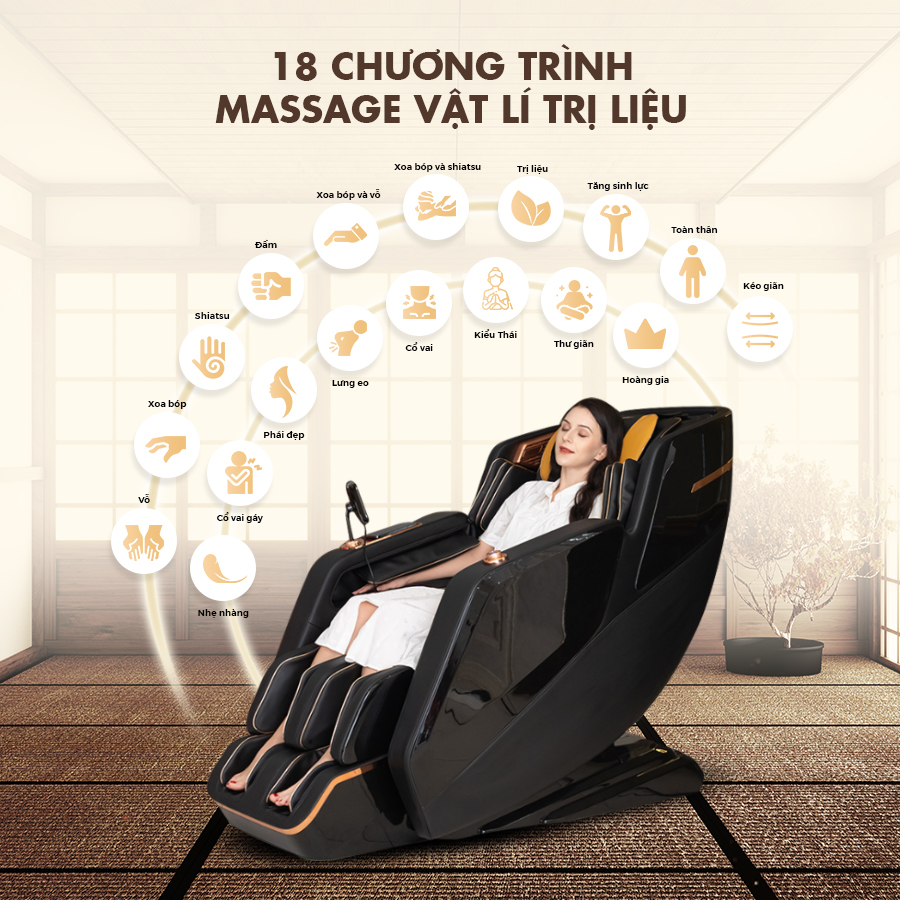 18 chương trình của ghế massage TC-888