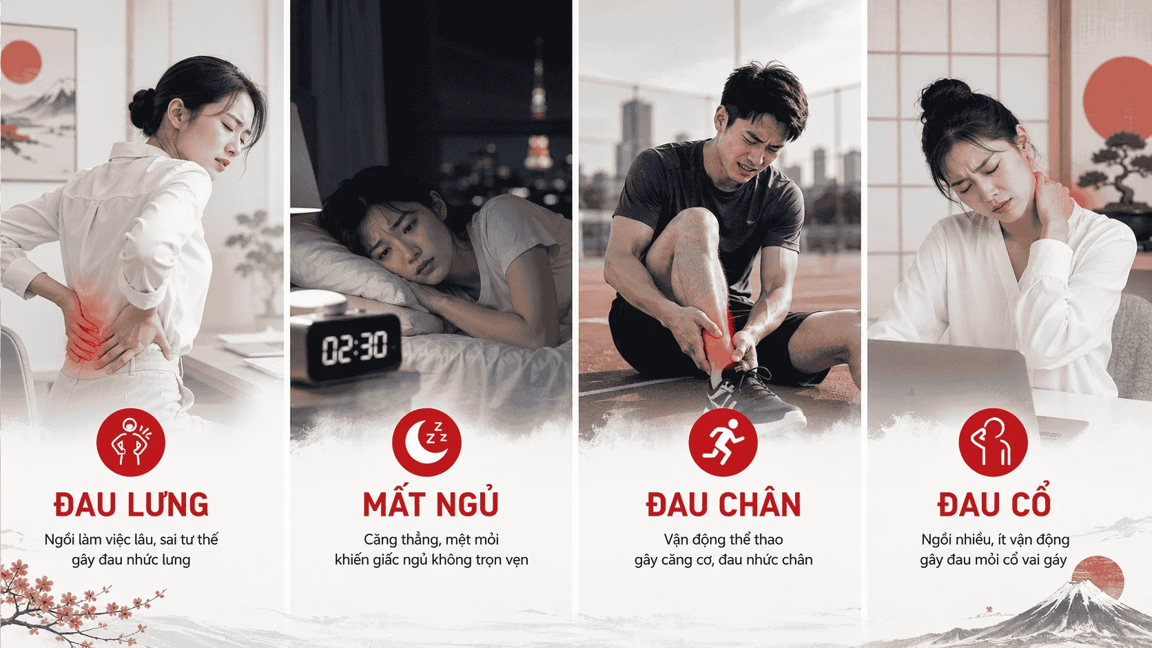 đau mỏi cơ thể cần sử dụng ghế massage