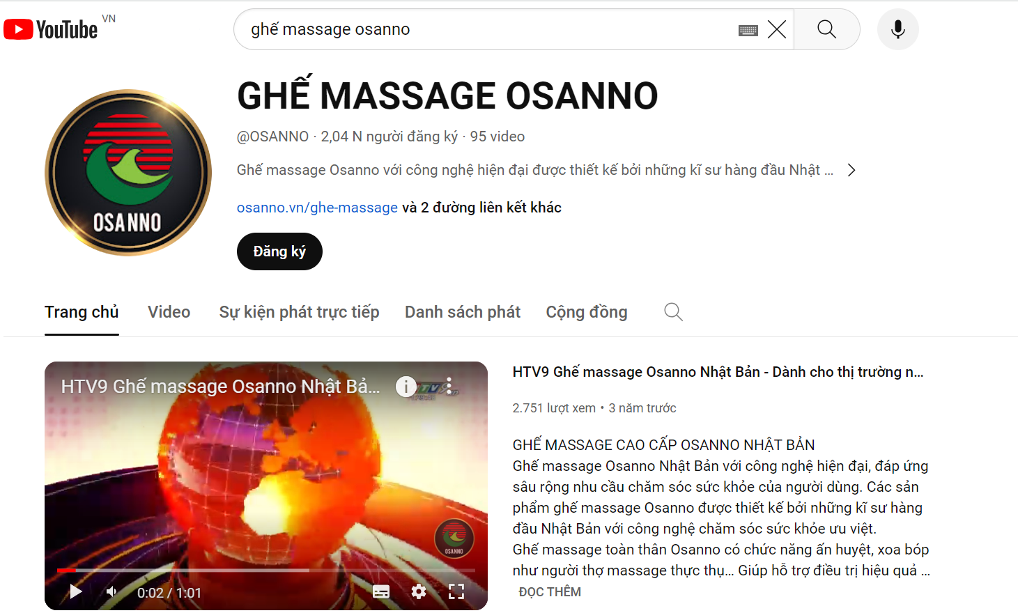 Kênh Youtube của Osanno nhận được nhiều sự quan tâm từ khán giả