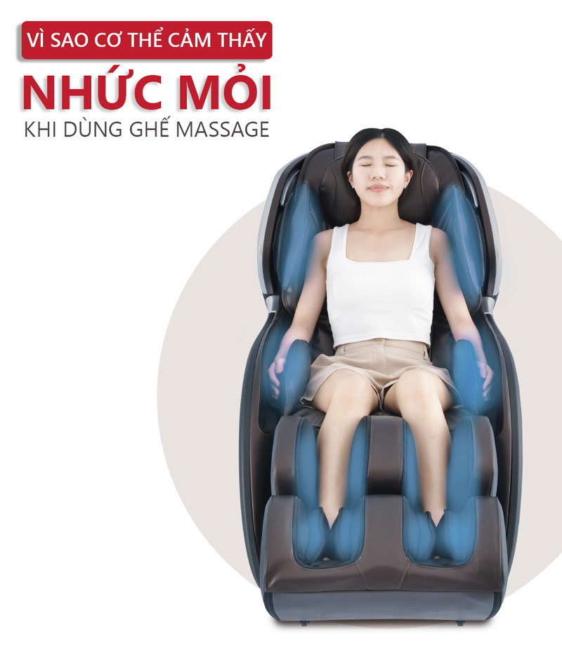 Lý giải nguyên nhân dùng ghế massage bị đau nhức?