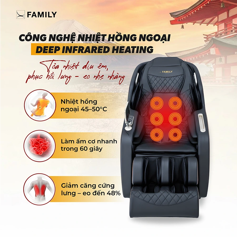 Ghế massage sưởi nhiệt hồng ngoại