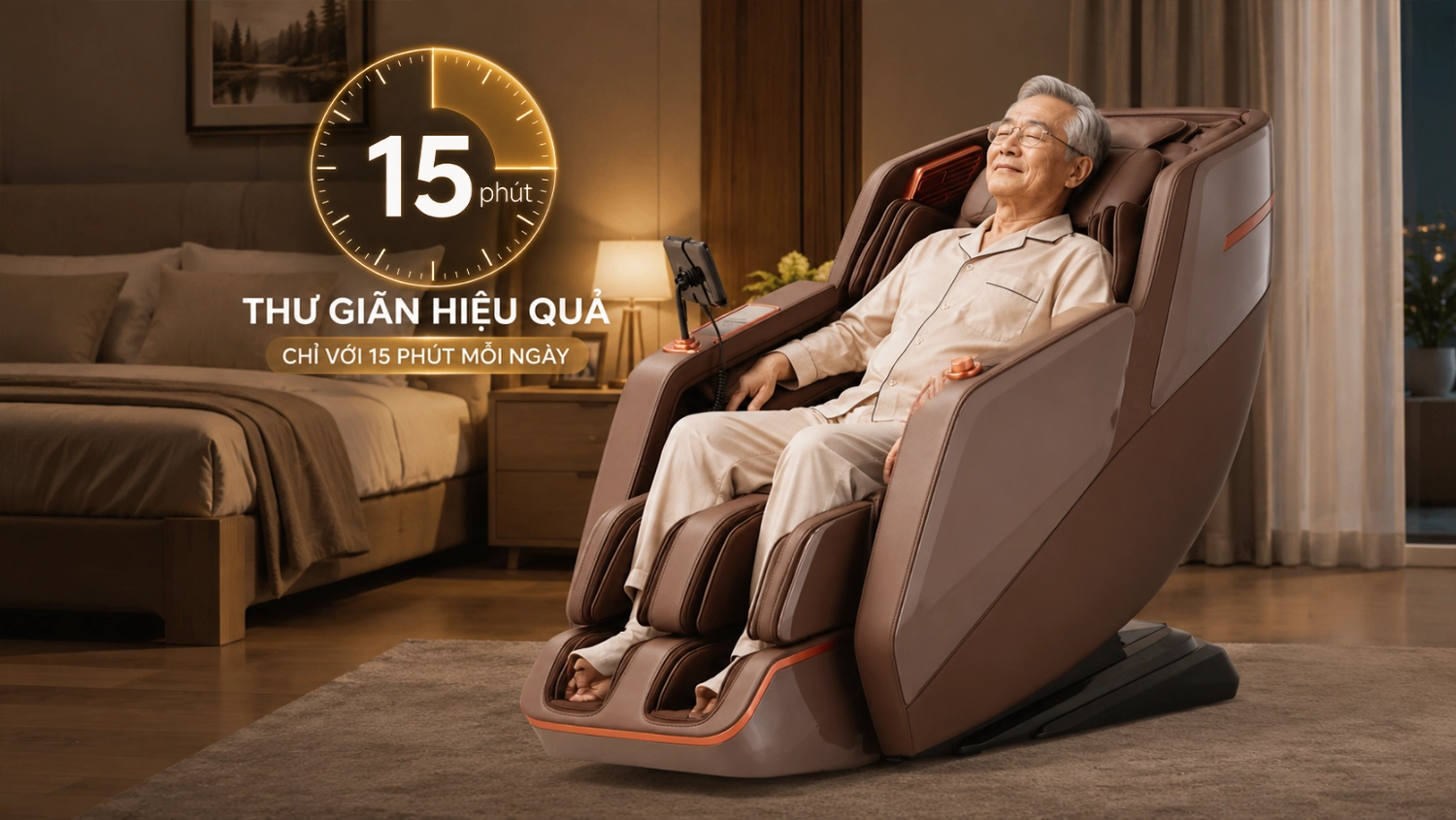 Thư giãn 15 phút với ghế massage