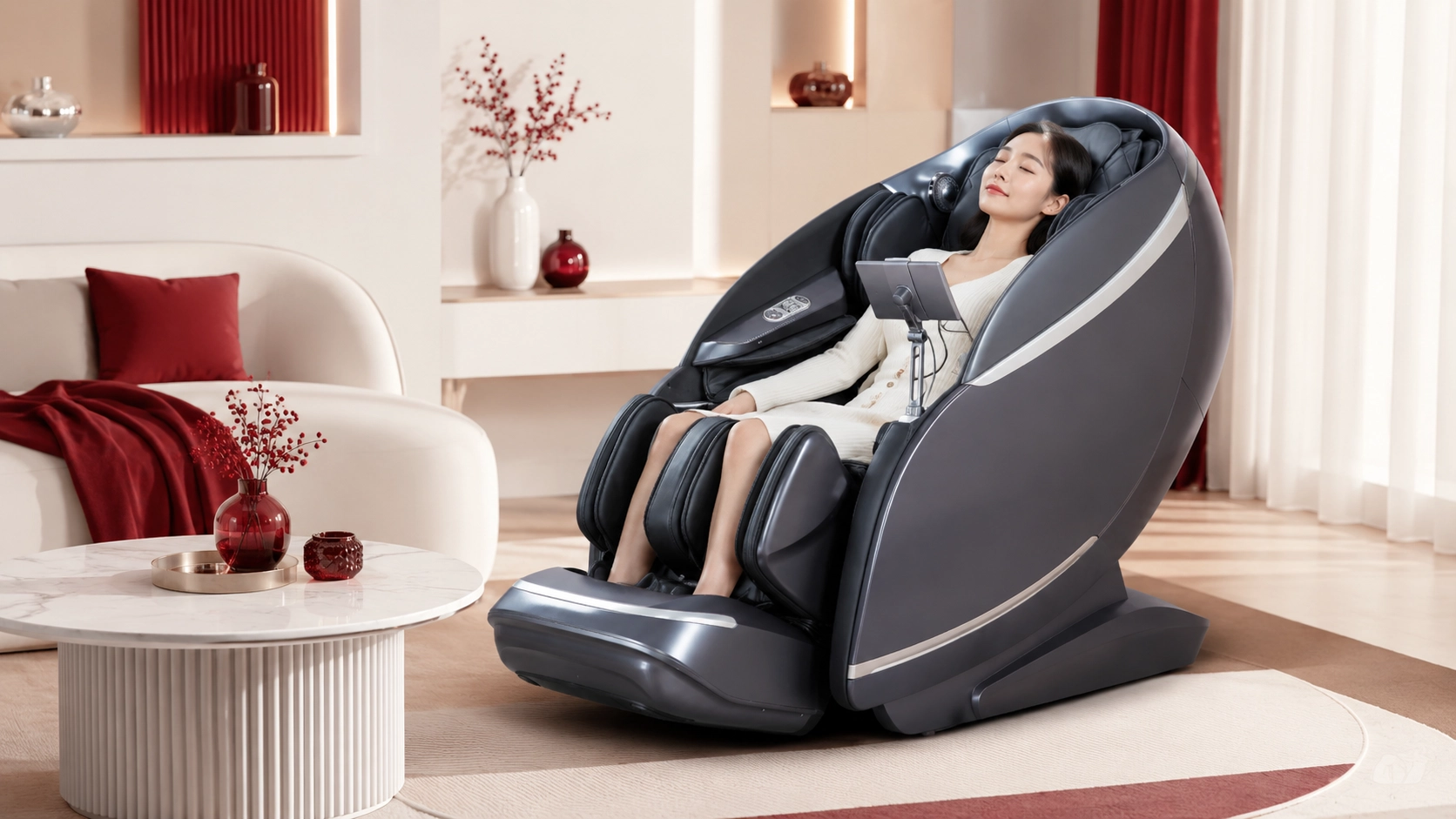 Thư giãn trên ghế massage