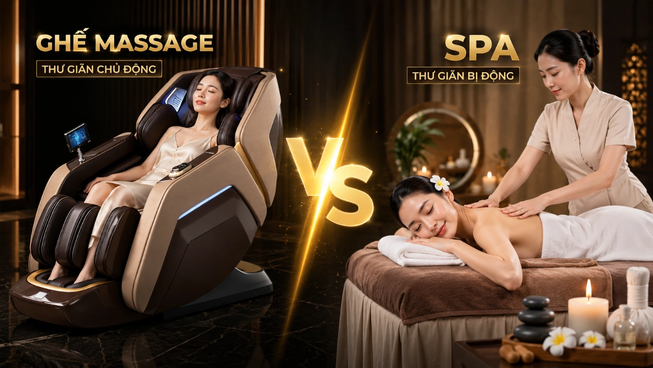 So sánh ghế massage và massage truyền thống