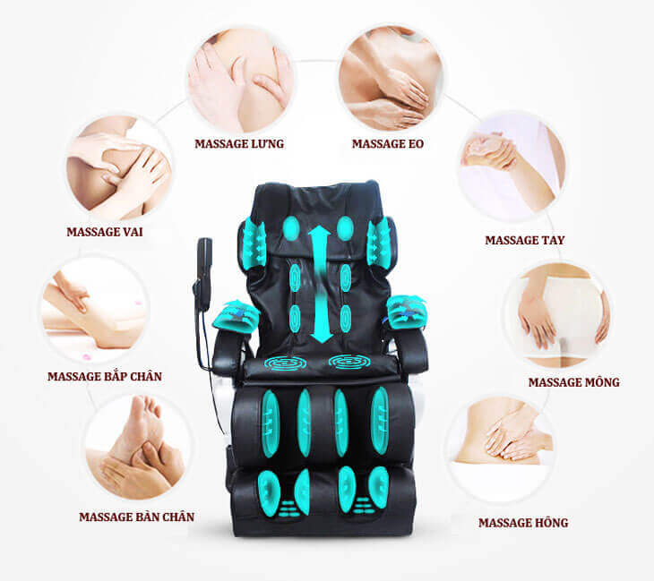 Tính năng bấm huyệt trên ghế Massage