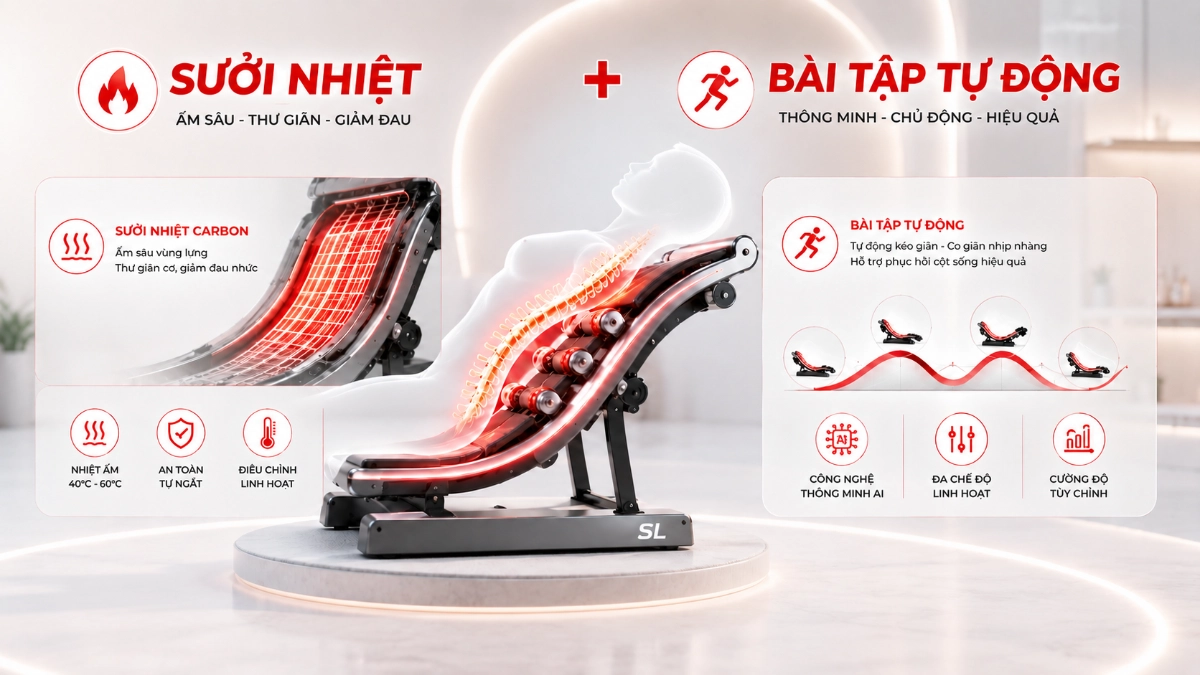 Tính năng sưởi nhiệt và bài tập tự động