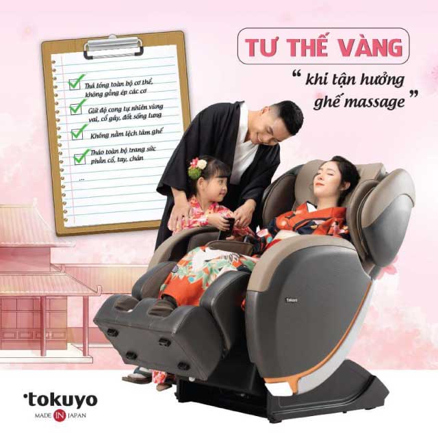 tư thế vàng khi dùng ghế massage